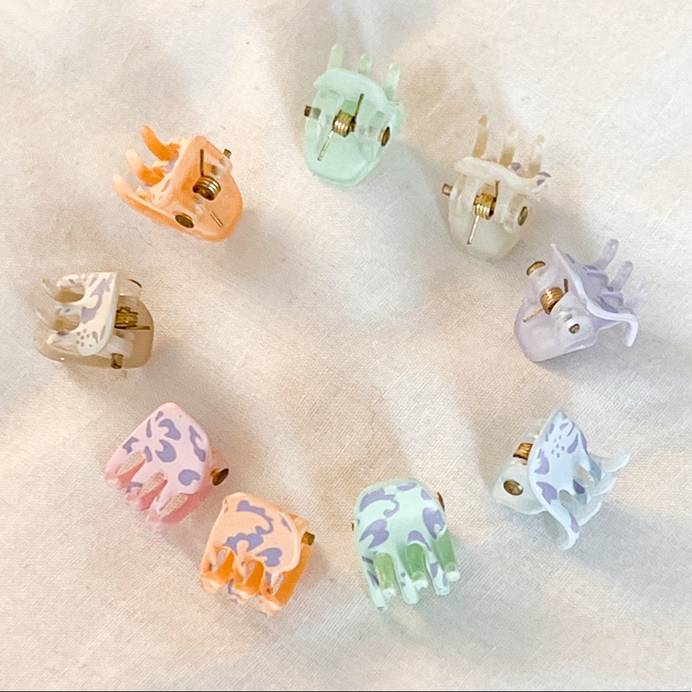y2k Hawaiian Flower Print Mini Claw Clips